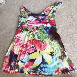 Cross back, floral top, Boston proper